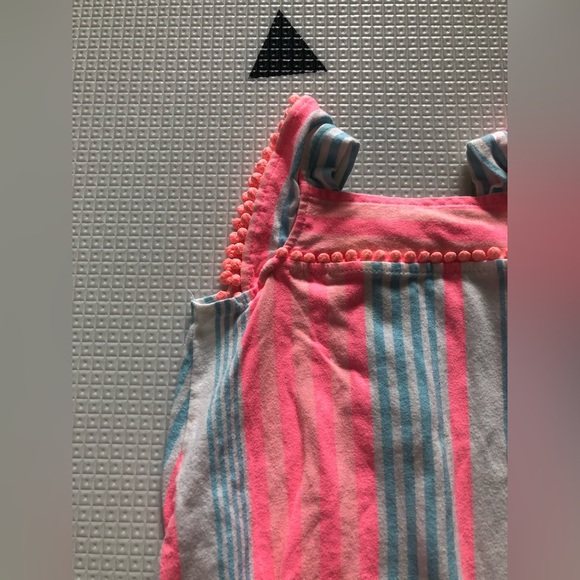 Carter’s|Baby girl pink neon striped bubble romper, sleeveless•••Cute summer fit - Picture 2 of 5